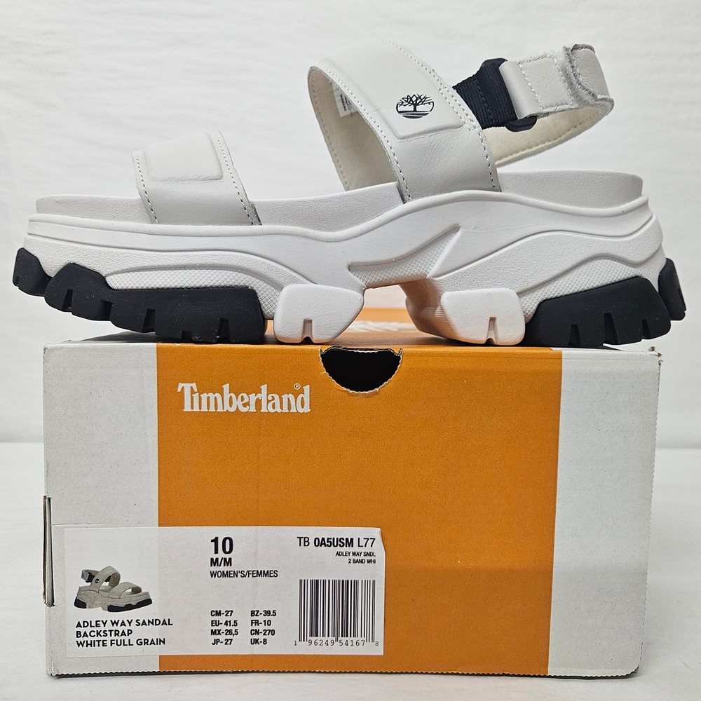Timberland Adley‎ Way Backstrap Platform Sandal TB0A5USM White Women's Size 10